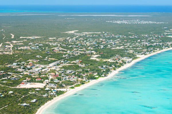 Aerial view of Blue Hills in the Turks and Caicos