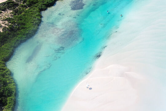Aerial view of the channels north of South Caicos