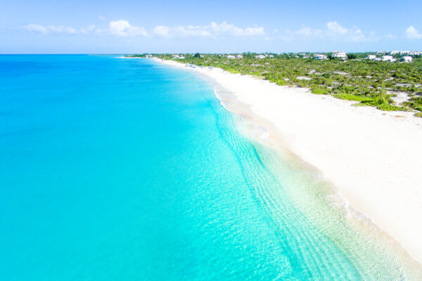 Aerial photo of Grace Bay Beach and Leeward Beach