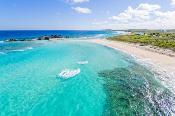 Aerial view of Mudjin Harbour on Middle Caicos