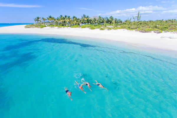 Swimmers training at Grace Bay Beach