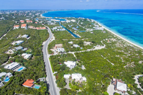 Aerial photo of the Bight and Turtle Cove on Providenciales