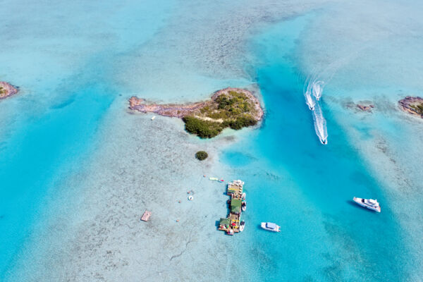 Aerial view of Noah's Ark and Bird Cay in the Princess Alexandra National Park