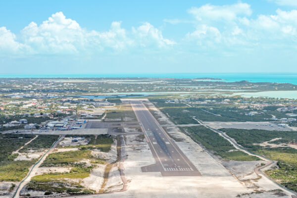 Aerial view of the Providenciales International Airport