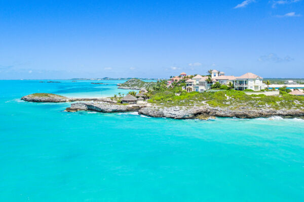 Aerial view of Villa Mani at Turtle Tail on Providenciales