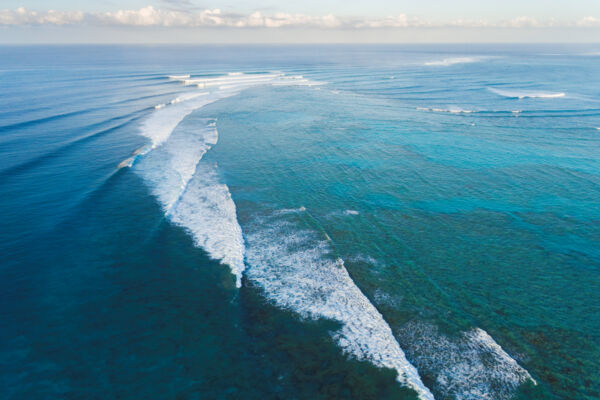 Waves breaking on the barrier reef off Northwest Point on Provideciales