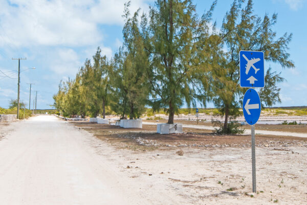 Airport road sign on Salt Cay