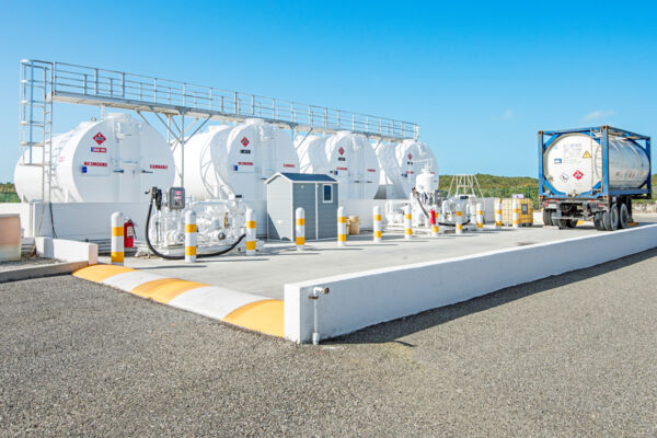 Aviation fuel depot at the Blue Heron FBO in Turks and Caicos