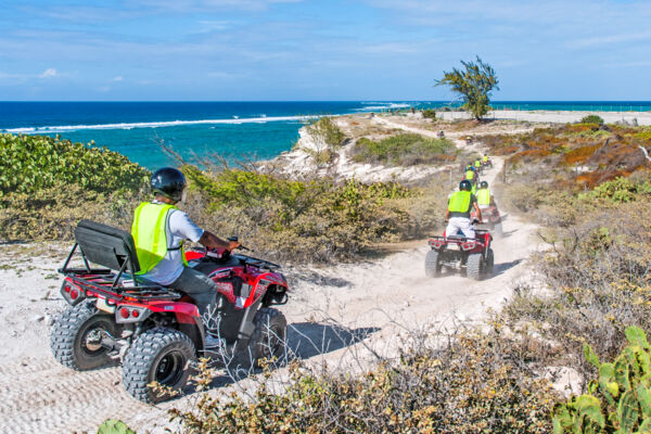 ATV tour on the coastal cliff path at the Grand Turk Lighthouse