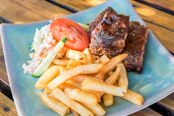 BBQ ribs at Chinson's Restaurant on Providenciales