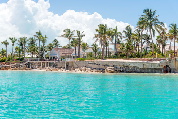 Property damage from beach erosion at Leeward in the Turks and Caicos.