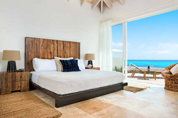 Ocean view bedroom at a villa at Sailrock on South Caicos