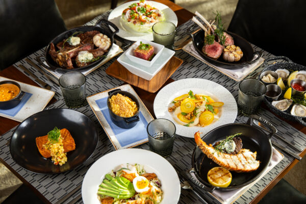 Table with plates at BLT Steak in the Turks and Caicos