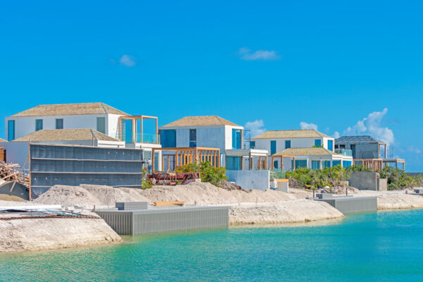 Luxury villas under construction at Blue Cay at Leeward