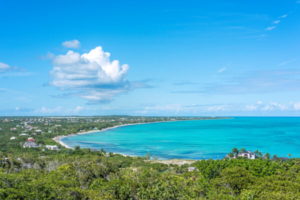 The view of Blue Hills settlement from Blue Mountain on Providenciales