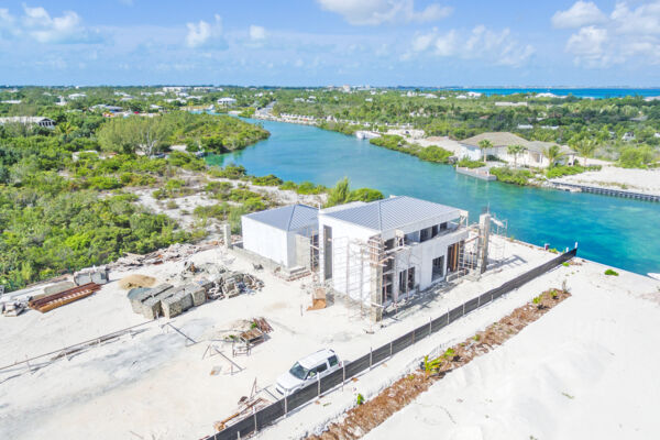 Luxury home under construction at Leeward on Providenciales