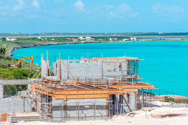 Luxury villa construction site at Turtle Tail on Providenciales