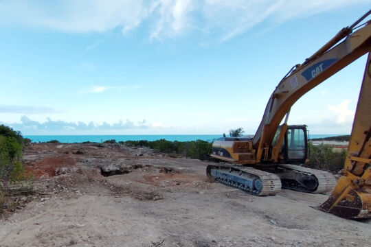 bulldozed cave site in Turks and Caicos