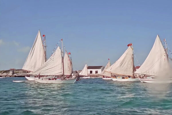 Caicos sloops racing at South Caicos in 1966