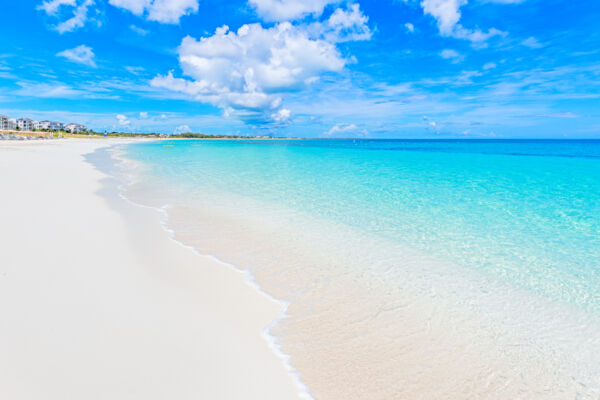 Sunny day and clear ocean at the Bight Beach