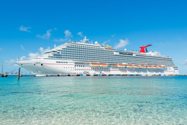The Carnival Breeze cruise ship docked at the Grand Turk Cruise Center