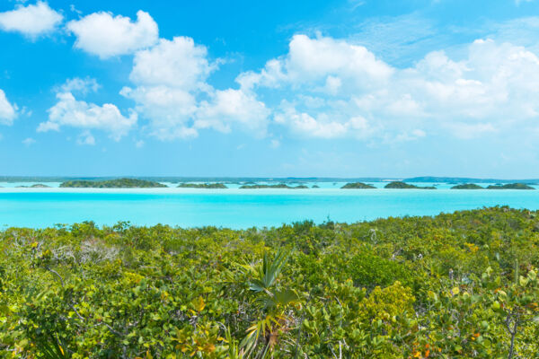 Chalk Sound lagoon as seen from the mainland of Providenciales