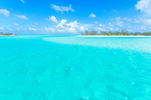 Channel and beach in the Caicos Islands