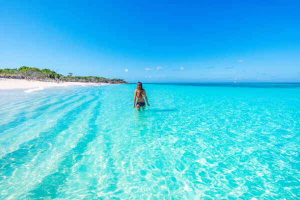Clear ocean water at Little Water Cay in the Turks and Caicos