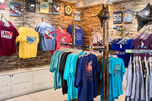 Interior of the Dive Provo shop in Grace Bay