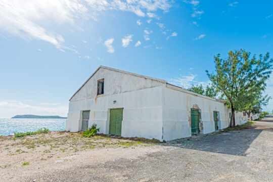 Old stone warehouse at Cockburn Harbour on South Caicos