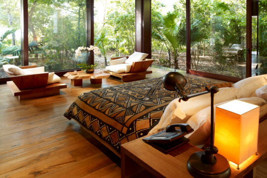 Bedroom in a Parrot Cay villa