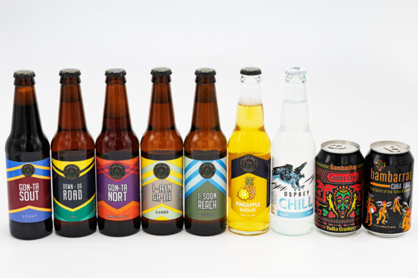 Line up of bottled beers and cooler drinks from the Turk's Head Brewery.