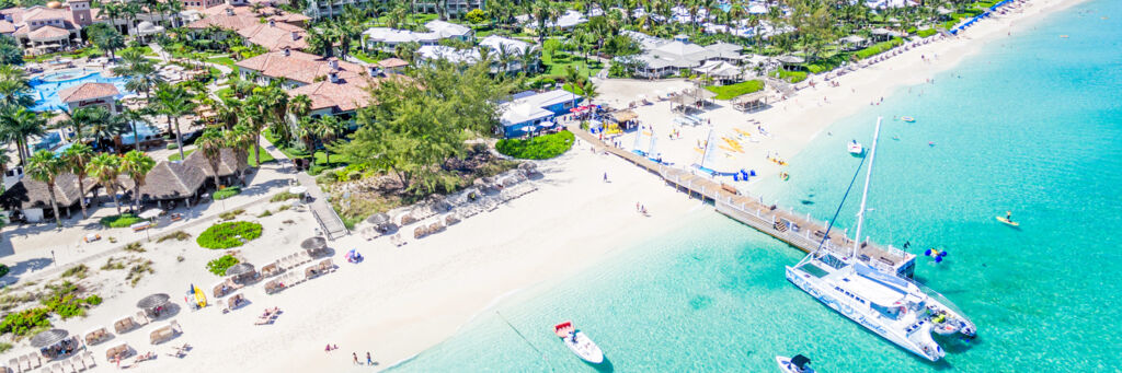 Aerial view of the Beaches Turks and Caicos resort.