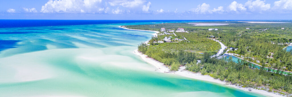 Aerial view of Sandy Point at North Caicos