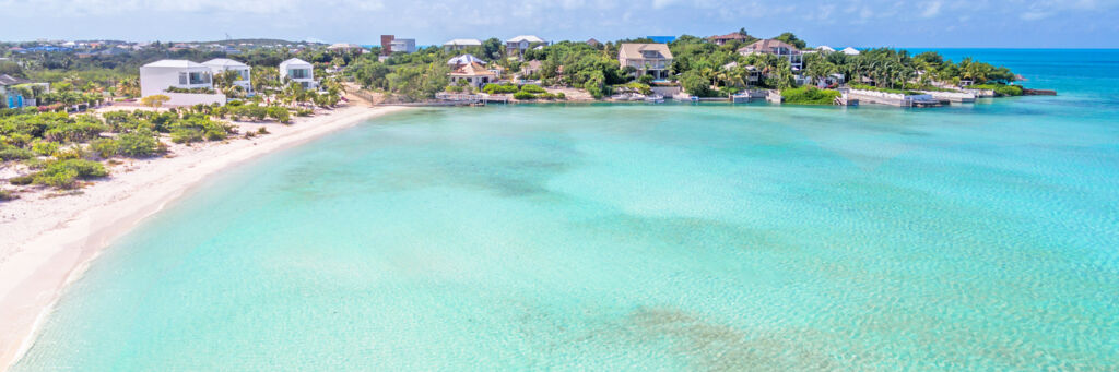 Aerial view of Taylor Bay Beach in the Turks and Caicos