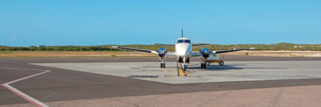 InterCaribbean Beechcraft King Air at the Providenciales International Airport tarmac