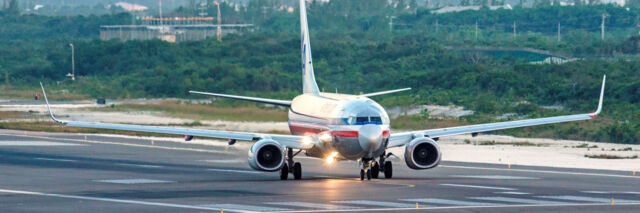 Airliner at PLS airport, Turks and Caicos