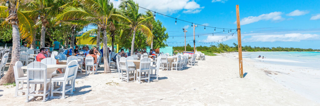 Bugaloo's Conch Crawl restaurant on Five Cays Beach in the Turks and Caicos