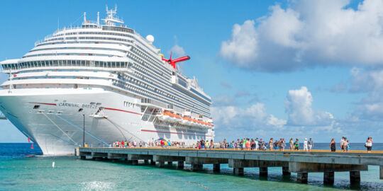 Carnival Breeze cruise ship docked at the pier at the Grand Turk Cruise Center