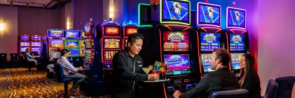 Slot machines at The Casino, located at the Ritz-Carlton resort on Grace Bay Beach