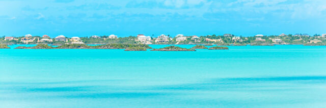 Rental villas at Chalk Sound National Park.