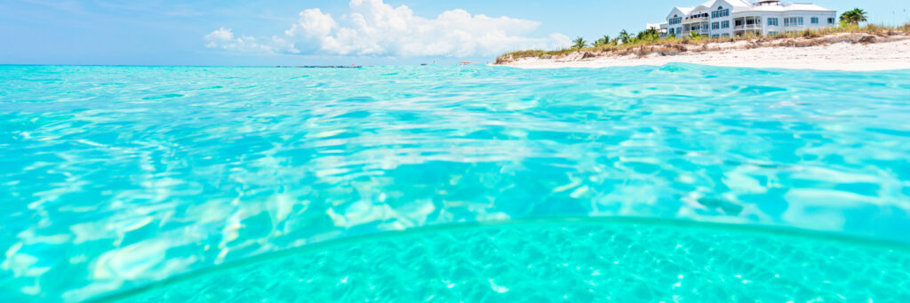 Clear ocean water at Grace Bay Beach.