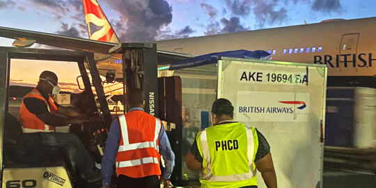  COVID-19 vaccine shipment in the Turks and Caicos