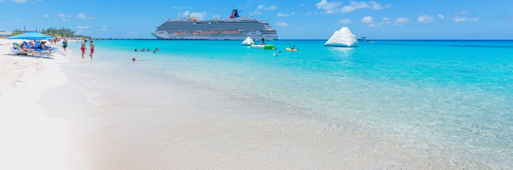 Cruise ship at Grand Turk beach in  the Turks and Caicos