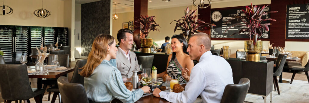 Interior at BLT Steakhouse restaurant in Grace Bay