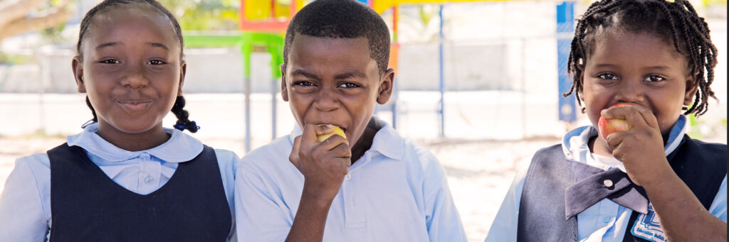 Breakfast at a Turks and Caicos school provided by Food for Thought