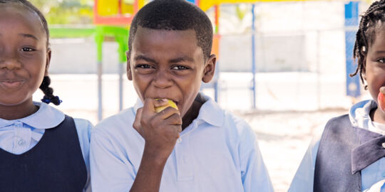 Breakfast at a Turks and Caicos school provided by Food for Thought