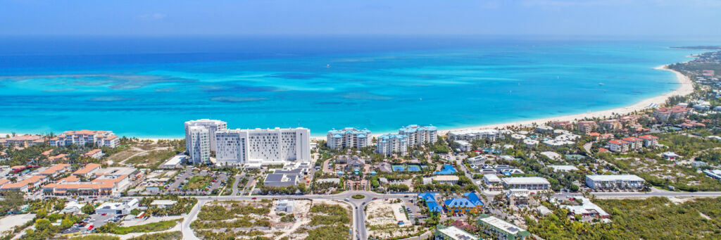 Aerial view of Grace Bay in the Turks and Caicos