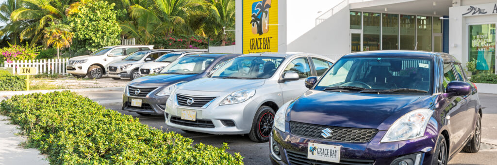 Car rental agency at Grace Bay in the Turks and Caicos.