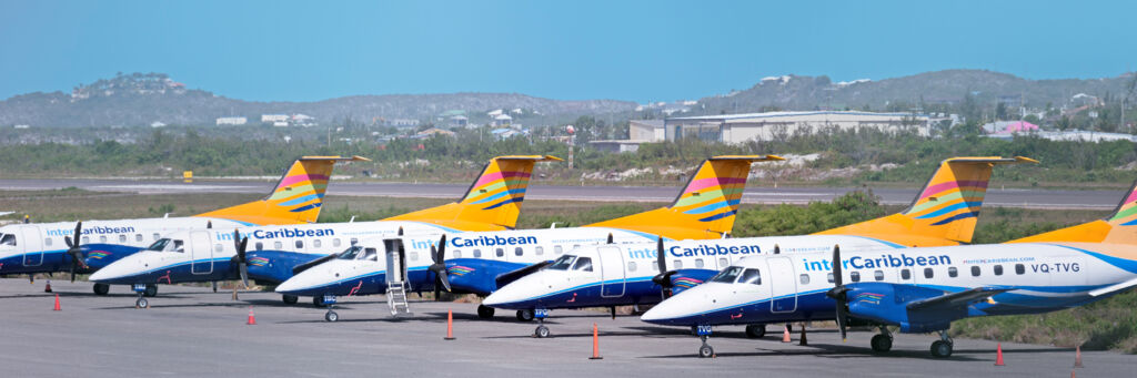 Embraer Brasilia planes in the Turks and Caicos